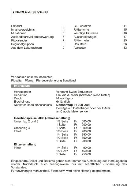 Nr. 3 | 2008 - bei swissendurance.ch!