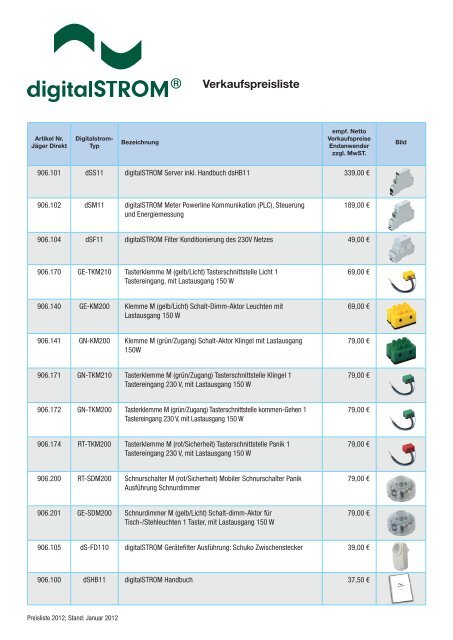 VK-Preisliste - Jäger Direkt