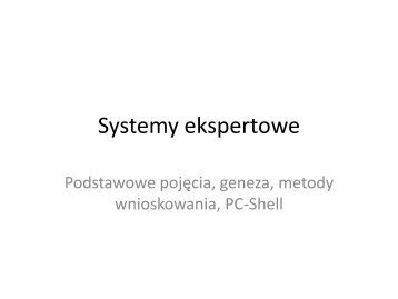 Systemy ekspertowe - ZakÅad SystemÃ³w Informatycznych