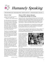 News Letter Winter 2010 M&K.pub - Hinsdale Humane Society