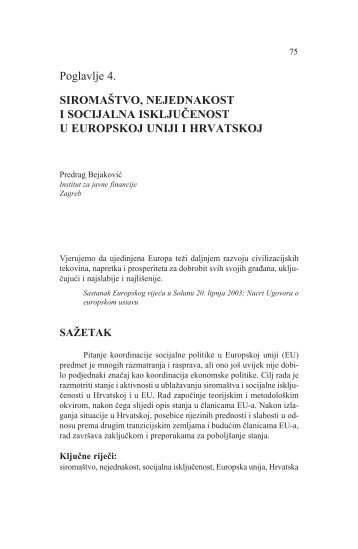 SiromaÅ¡tvo, nejednakost i socijalna iskljuÄenost u Europskoj uniji i ...
