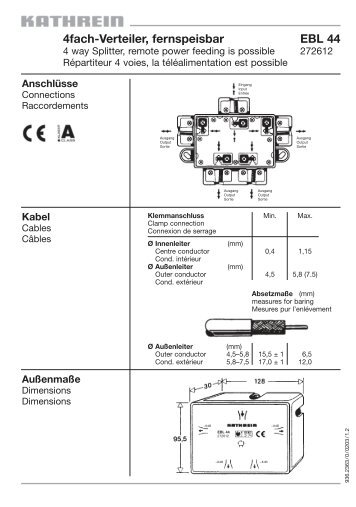 4fach-Verteiler, fernspeisbar EBL 44 - Kathrein