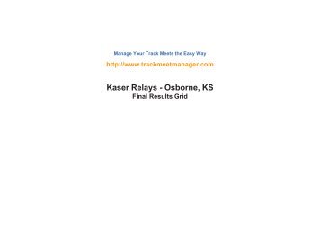 Kaser Relays Boys Results