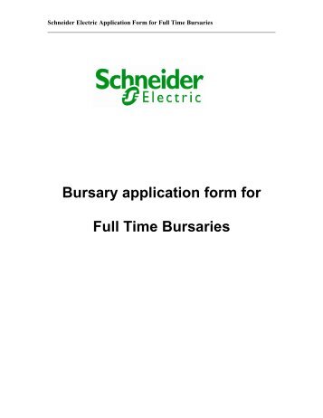 Student bursary application form - Schneider Electric