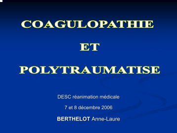 Coagulopathie et polytraumatisme