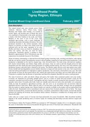 Livelihood Profile Tigray Region, Ethiopia