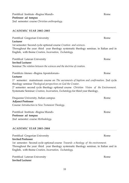 CURRICULUM VITAE Rev. Dr. Paul Michael Haffner