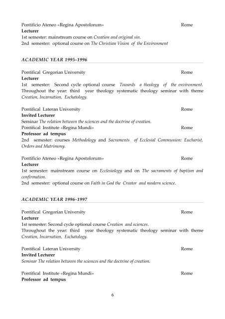 CURRICULUM VITAE Rev. Dr. Paul Michael Haffner