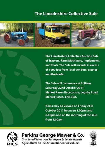 The Lincolnshire Collective Sale - Perkins, George, Mawer & Co.