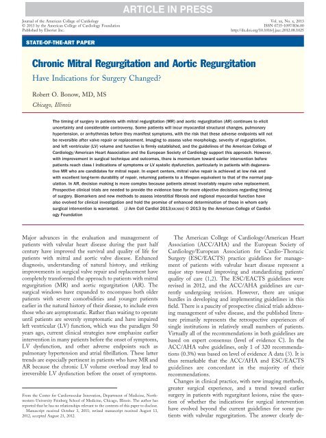 Chronic Mitral Regurgitation and Aortic Regurgitation