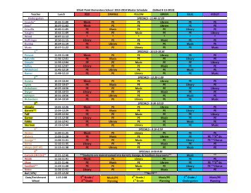 Elliott Point Elementary School 2013-â2014 Master Schedule