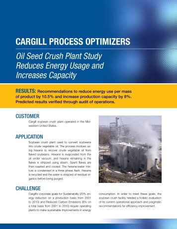 case study - Cargill Process Optimizers