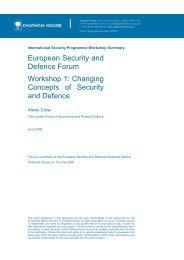 Changing Concepts of Security and Defence - Chatham House