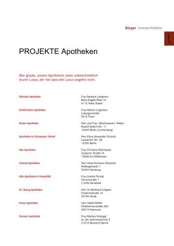 PROJEKTE Apotheken