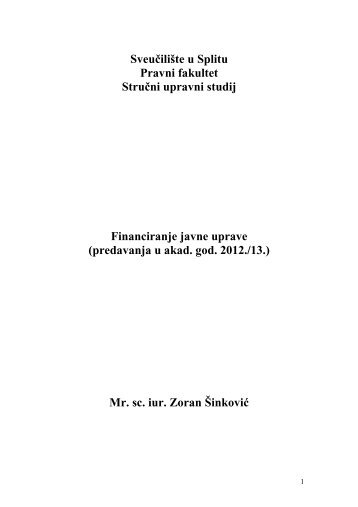 Financiranje javne uprave prirucnik - Pravni Fakultet