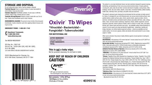 Oxivir Tb Wipes - KellySolutions.com