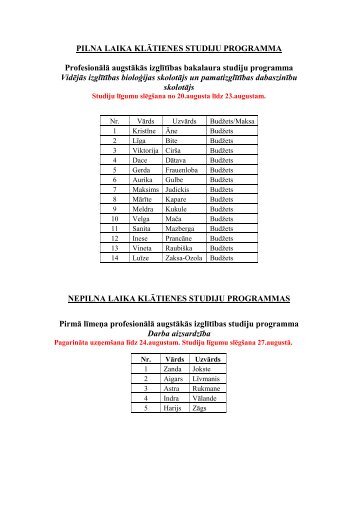PILNA LAIKA KLÄTIENES STUDIJU PROGRAMMA ... - rpiva