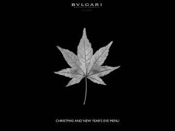 christmas and new year's eve menu - Bulgari Hotels & Resorts