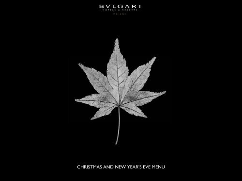 christmas and new year's eve menu - Bulgari Hotels & Resorts