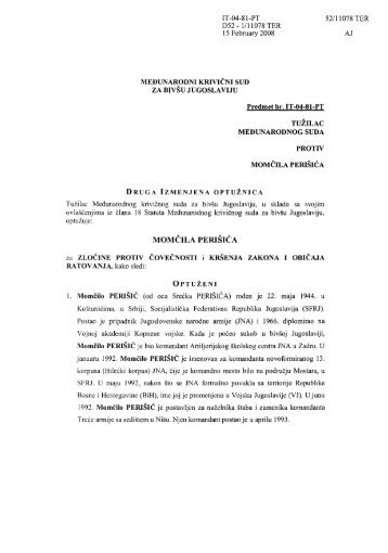 MOMCILA PERISICA - ICTY