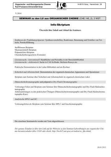 Info-Skriptum - Organische und Bioorganische Chemie - Karl ...