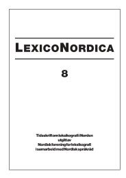 LEXICONORDICA 8 - Nordisk Sprogkoordination