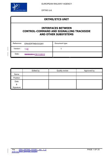 ertms/etcs unit interfaces between control-command and ... - ERA