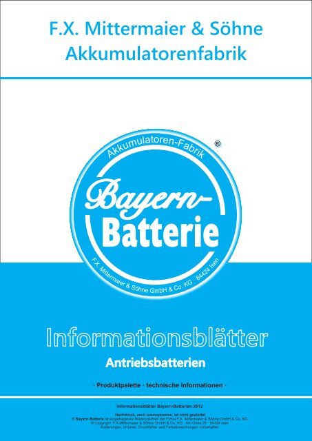 Informationsblätter Antriebsbatterien (ca. 30 MB) - Bayern-Batterien