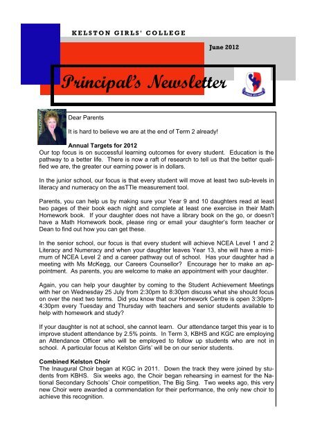 Principal's Newsletter - Kelston Girls' College