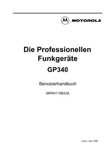 Anleitung Motorola GP340 - FunkgerÃƒÂ¤te-Vermietung.de