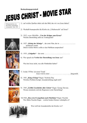 Beobachtungsprotokoll zu Jesus Christ Moviestar