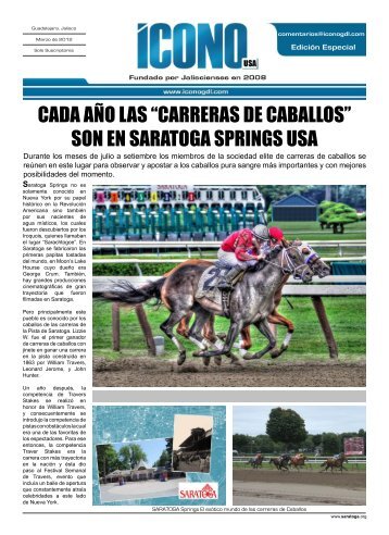 “carreras de caballos” son en saratoga springs usa