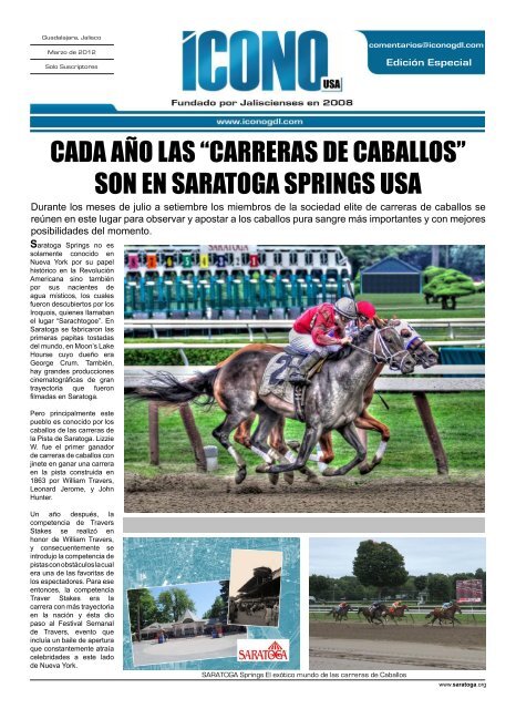 “carreras de caballos” son en saratoga springs usa