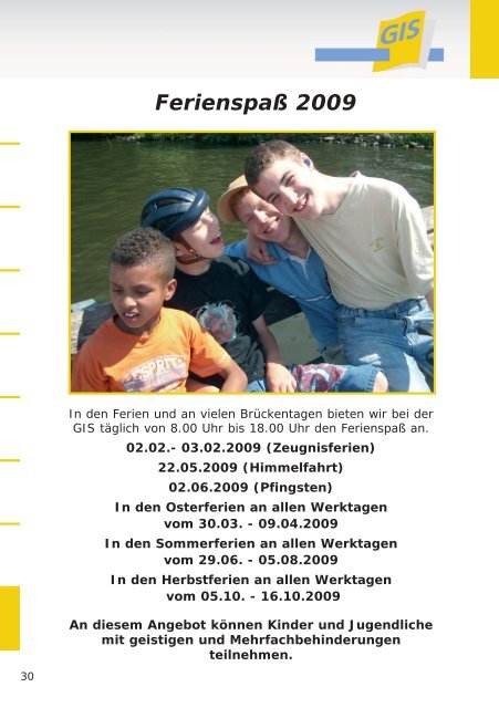 Freizeitprogramm 2009 - bei der gGIS mbH