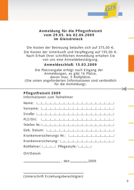 Freizeitprogramm 2009 - bei der gGIS mbH