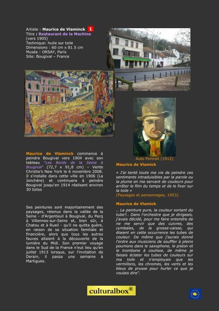 Fiches De Vlaminck A Bougival