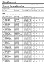 Golfclub Fehmarn e.V. Siegerliste - Camping Miramar Cup