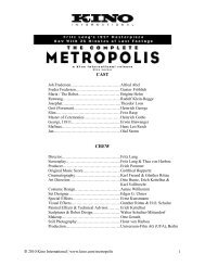 METROPOLIS PRESS BOOK - Kino International