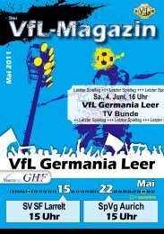 VfL-Magazin zum Spiel! - VfL Germania Leer