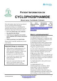 CYCLOPHOSPHAMIDE - Australian Rheumatology Association