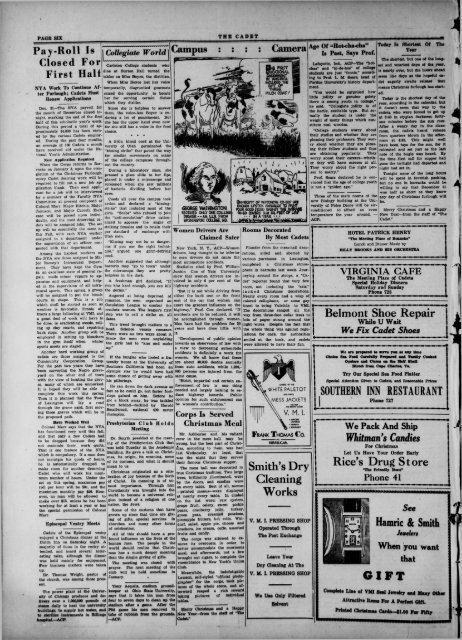 The Cadet. VMI Newspaper. December 21, 1936 - New Page 1 ...