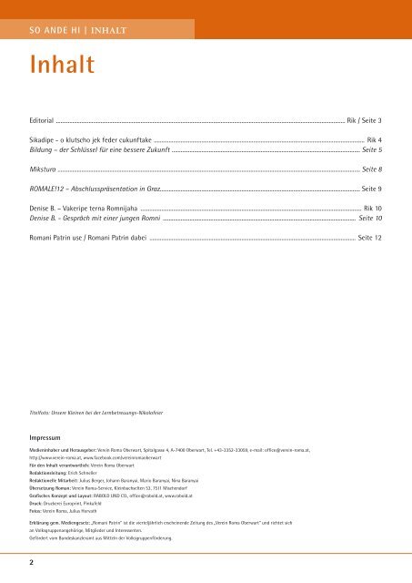 Ausgabe Dezember 2012 - Verein Roma Oberwart