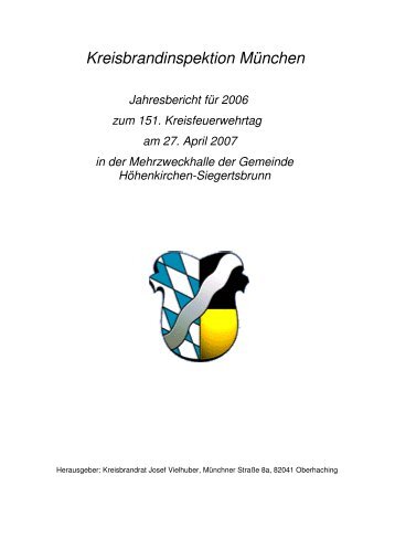 Jahresbericht für 2006 - Kreisfeuerwehrverband München