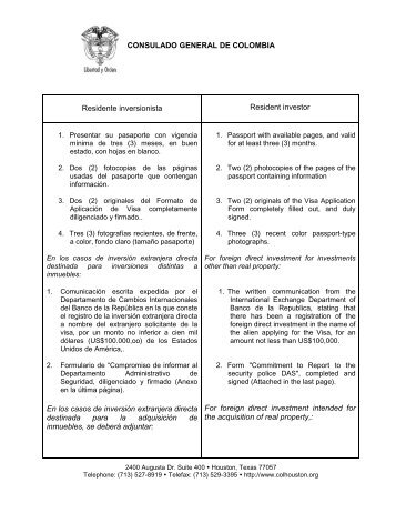 residente inversioni.. - Consulado de Colombia en Houston