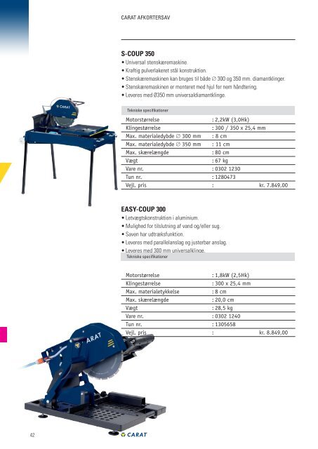 StenskÃ¦remaskiner - Carat Tools