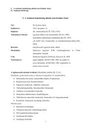 curriculum vitae - Doktori - Debreceni Egyetem