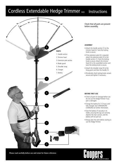 cordless extendable hedge trimmer