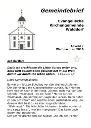 Gemeindebrief - Evangelische Kirchengemeinde Walddorf