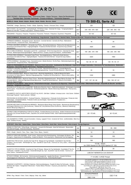 T9 500-EL Serie A2 - Cardi