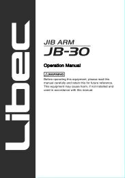 Libec Jib Arm JB-30 Operation Manual - TSF.be